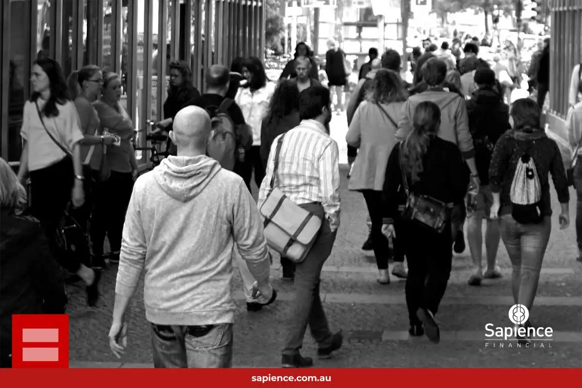 crowd of people walking