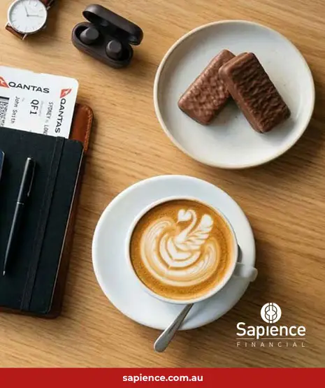 Australian passport coffee and tim tam chocolate biscuits 