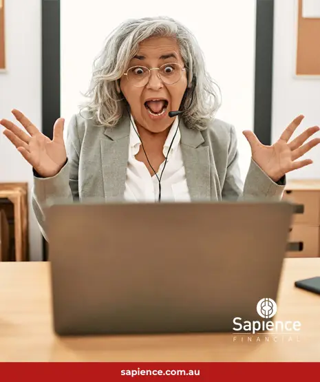 a shocked SMSF Auditor looking at her email