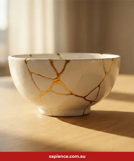 Japanese art of Kintsugi repairing the most precious of broken items with gold